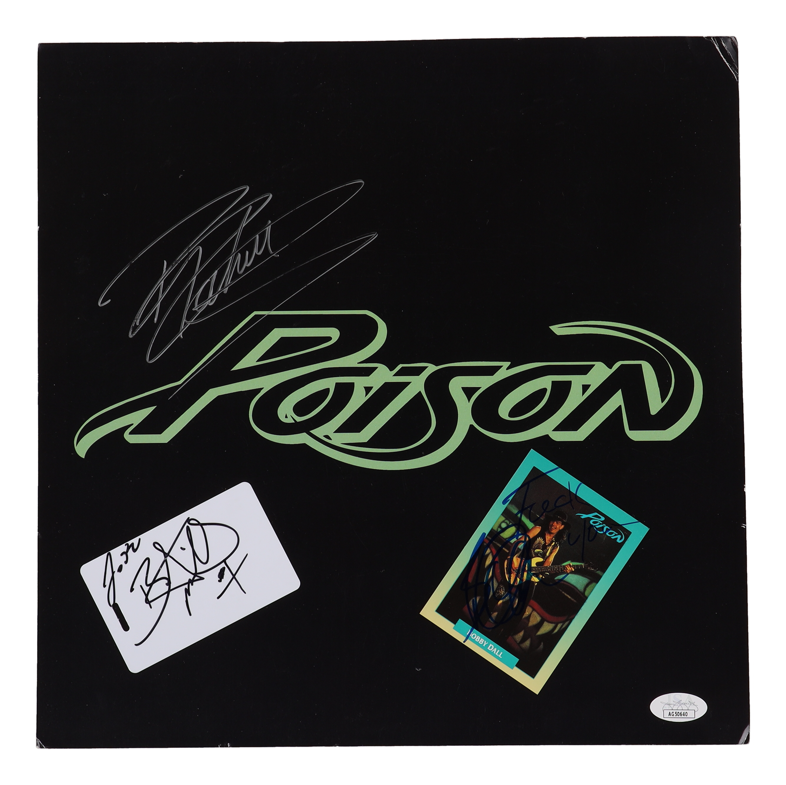 Bret Michaels, Rikki Rockett, & Bobby Dall Signed "Poison" Vinyl Album Flat Collage (JSA) at PristineAuction.com Bret Michaels, Rikki Rockett, & Bobby Dall Signed "Poison" Vinyl Album Flat Collage (JSA) at PristineAuction.com