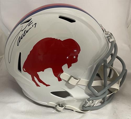 Josh Allen Signed Bills Full-Size Throwback Alternate Speed Helmet (Beckett) at PristineAuction.com Josh Allen Signed Bills Full-Size Throwback Alternate Speed Helmet (Beckett) at PristineAuction.com