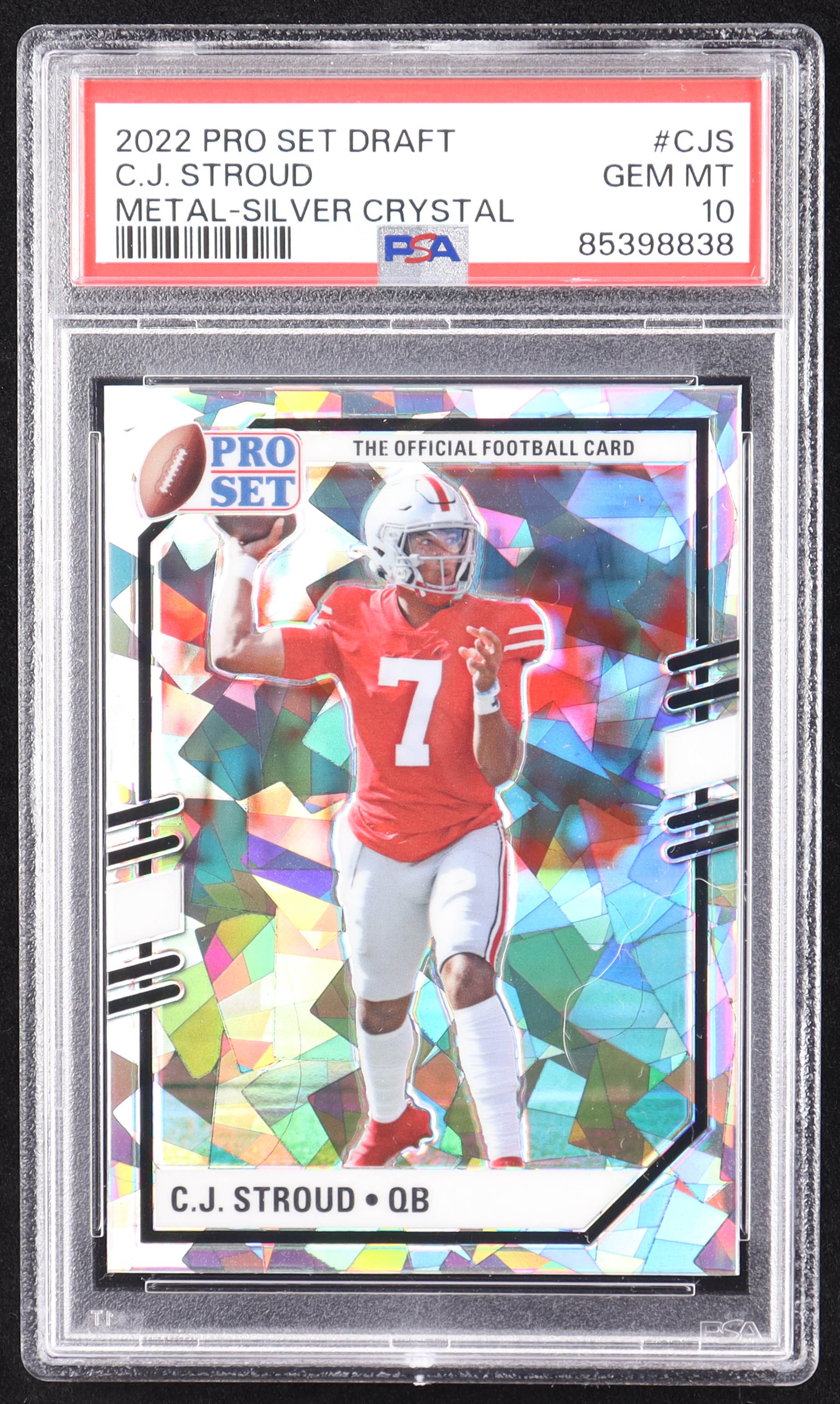 C.J. Stroud 2022 Leaf Pro Set Metal Draft Prospects Crystal Silver #PSBCJS RC (PSA 10) at PristineAuction.com C.J. Stroud 2022 Leaf Pro Set Metal Draft Prospects Crystal Silver #PSBCJS RC (PSA 10) at PristineAuction.com