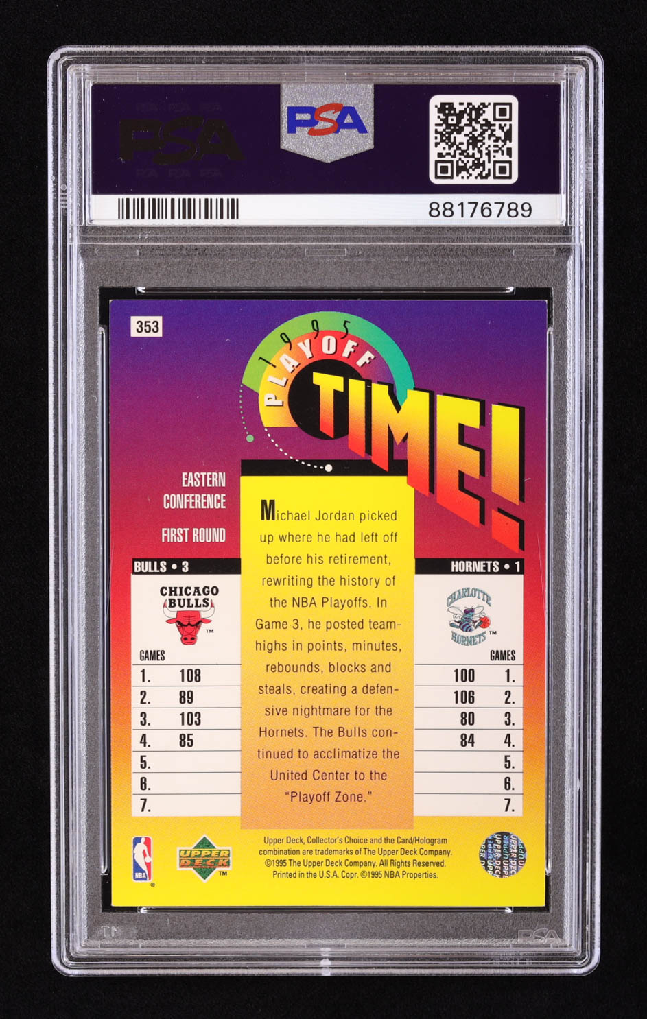 Michael Jordan 1995-96 Collector's Choice Player's Club #353 PT (PSA 6) at PristineAuction.com Michael Jordan 1995-96 Collector's Choice Player's Club #353 PT (PSA 6) at PristineAuction.com