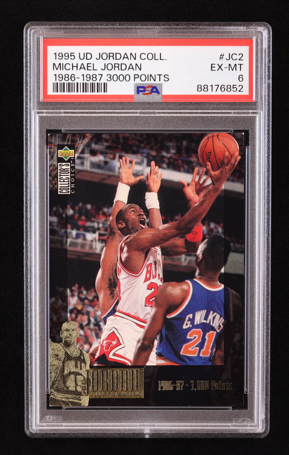 Michael Jordan 1995-96 Collector's Choice Jordan Collection #JC2 1986-87 3,000 Points (PSA 6) at PristineAuction.com Michael Jordan 1995-96 Collector's Choice Jordan Collection #JC2 1986-87 3,000 Points (PSA 6) at PristineAuction.com
