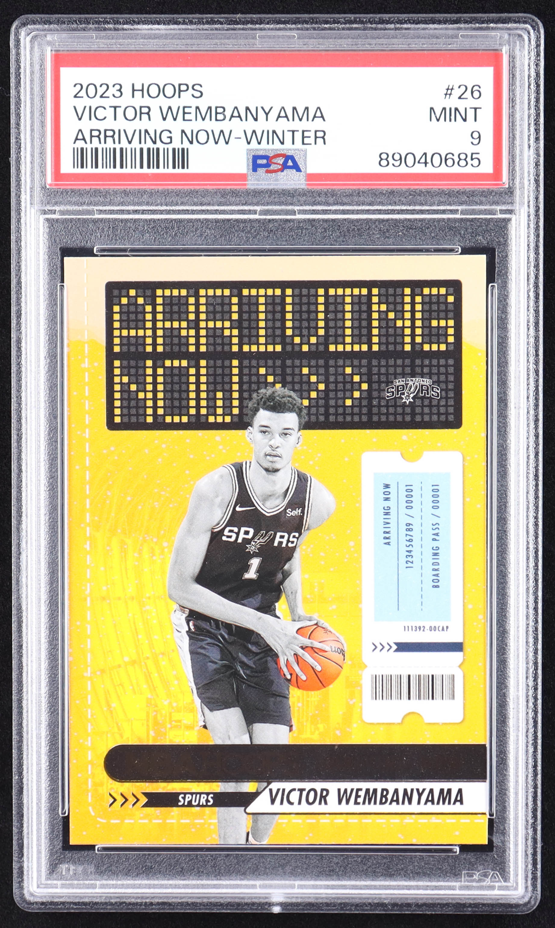 Victor Wembanyama 2023-24 Hoops Arriving Now Winter #26 RC (PSA 9) at PristineAuction.com Victor Wembanyama 2023-24 Hoops Arriving Now Winter #26 RC (PSA 9) at PristineAuction.com