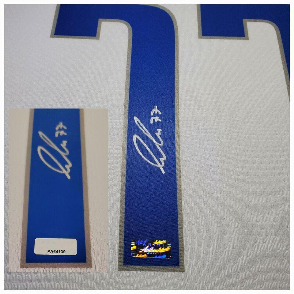 Luka Doncic Signed Mavericks Custom Framed LED Backlit Nike Jersey Display & (2) PSA 10 Graded Rookie Cards (Panini) at PristineAuction.com Luka Doncic Signed Mavericks Custom Framed LED Backlit Nike Jersey Display & (2) PSA 10 Graded Rookie Cards (Panini) at PristineAuction.com