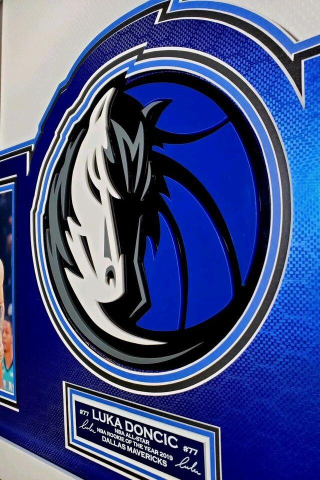 Luka Doncic Signed Mavericks Custom Framed LED Backlit Nike Jersey Display & (2) PSA 10 Graded Rookie Cards (Panini) at PristineAuction.com Luka Doncic Signed Mavericks Custom Framed LED Backlit Nike Jersey Display & (2) PSA 10 Graded Rookie Cards (Panini) at PristineAuction.com