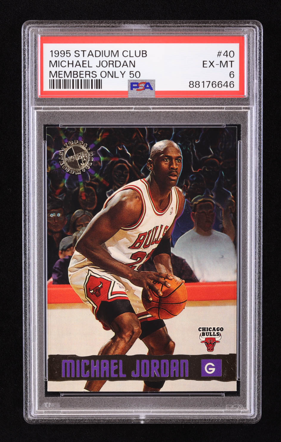 Michael Jordan 1995-96 Stadium Club Members Only 50 #40 (PSA 6) at PristineAuction.com Michael Jordan 1995-96 Stadium Club Members Only 50 #40 (PSA 6) at PristineAuction.com