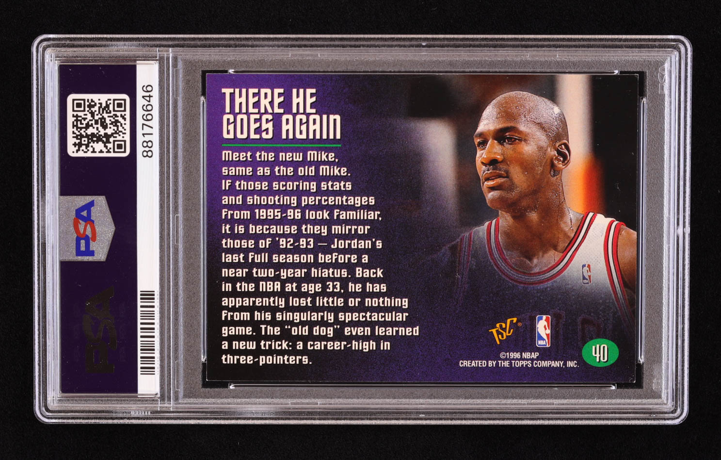 Michael Jordan 1995-96 Stadium Club Members Only 50 #40 (PSA 6) at PristineAuction.com Michael Jordan 1995-96 Stadium Club Members Only 50 #40 (PSA 6) at PristineAuction.com