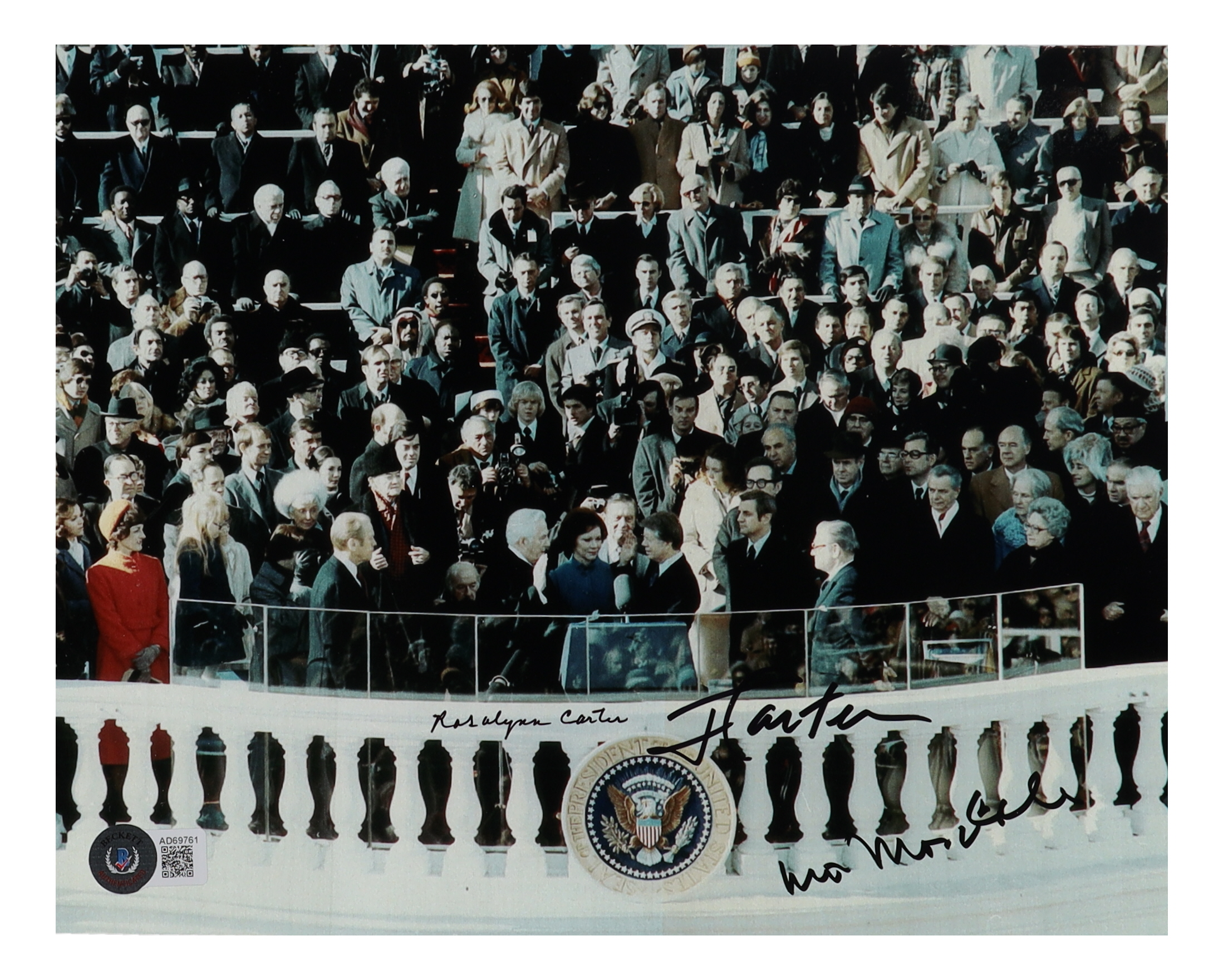 Jimmy Carter, Rosalynn Carter & Walter Mondale Signed 8x10 Photo (Beckett) at PristineAuction.com Jimmy Carter, Rosalynn Carter & Walter Mondale Signed 8x10 Photo (Beckett) at PristineAuction.com