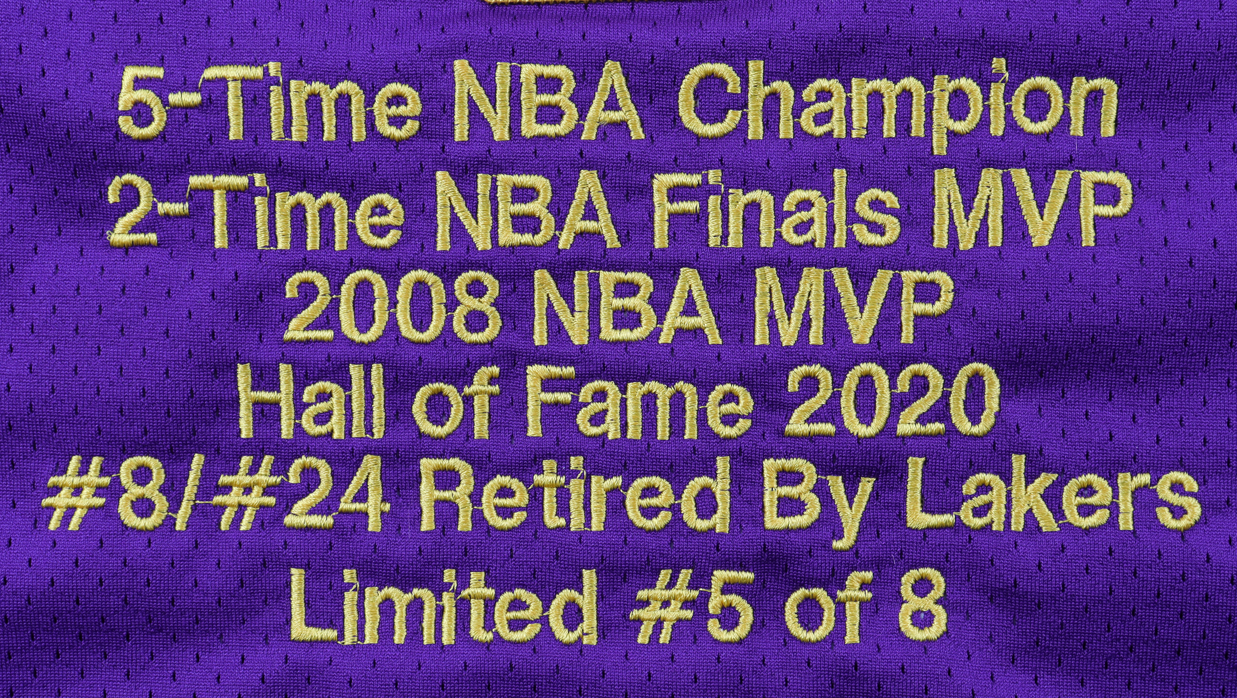 Kobe Bryant Signed LE 1996-97 Lakers Mitchell & Ness Jersey #5/8 (PSA & Beckett) at PristineAuction.com Kobe Bryant Signed LE 1996-97 Lakers Mitchell & Ness Jersey #5/8 (PSA & Beckett) at PristineAuction.com
