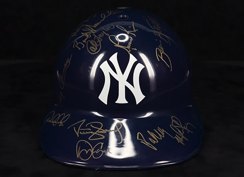Derek Jeter, Wade Boggs, Mariano Rivera, Don Mattingly | 1995 Yankees Full-Size Batting Helmet Signed By (26) (JSA) at PristineAuction.com
