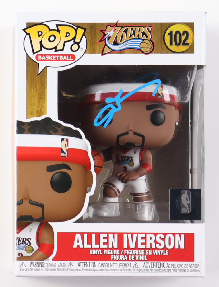 Allen Iverson Signed 76ers #102 Funko Pop! Vinyl Figure (PSA) at PristineAuction.com Allen Iverson Signed 76ers #102 Funko Pop! Vinyl Figure (PSA) at PristineAuction.com