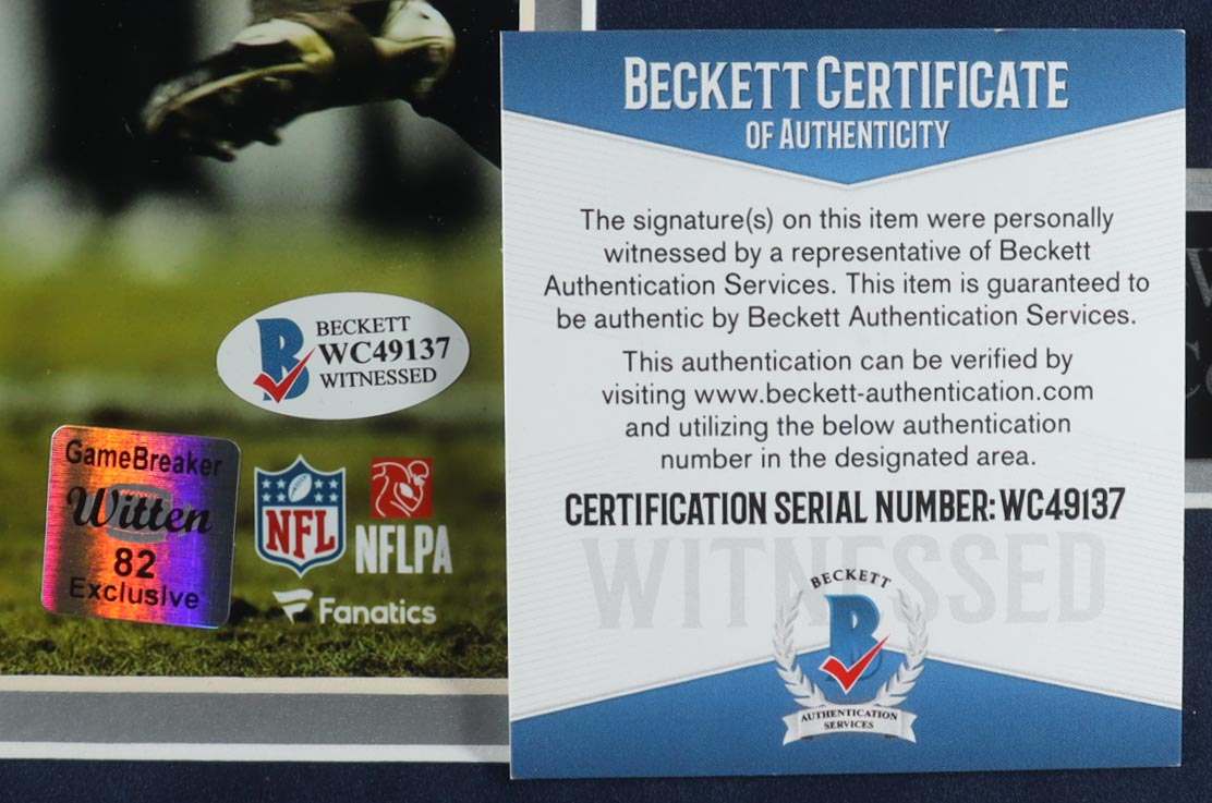 Jason Witten Signed Cowboys Custom Framed Photo Display (Beckett & Witten) at PristineAuction.com Jason Witten Signed Cowboys Custom Framed Photo Display (Beckett & Witten) at PristineAuction.com