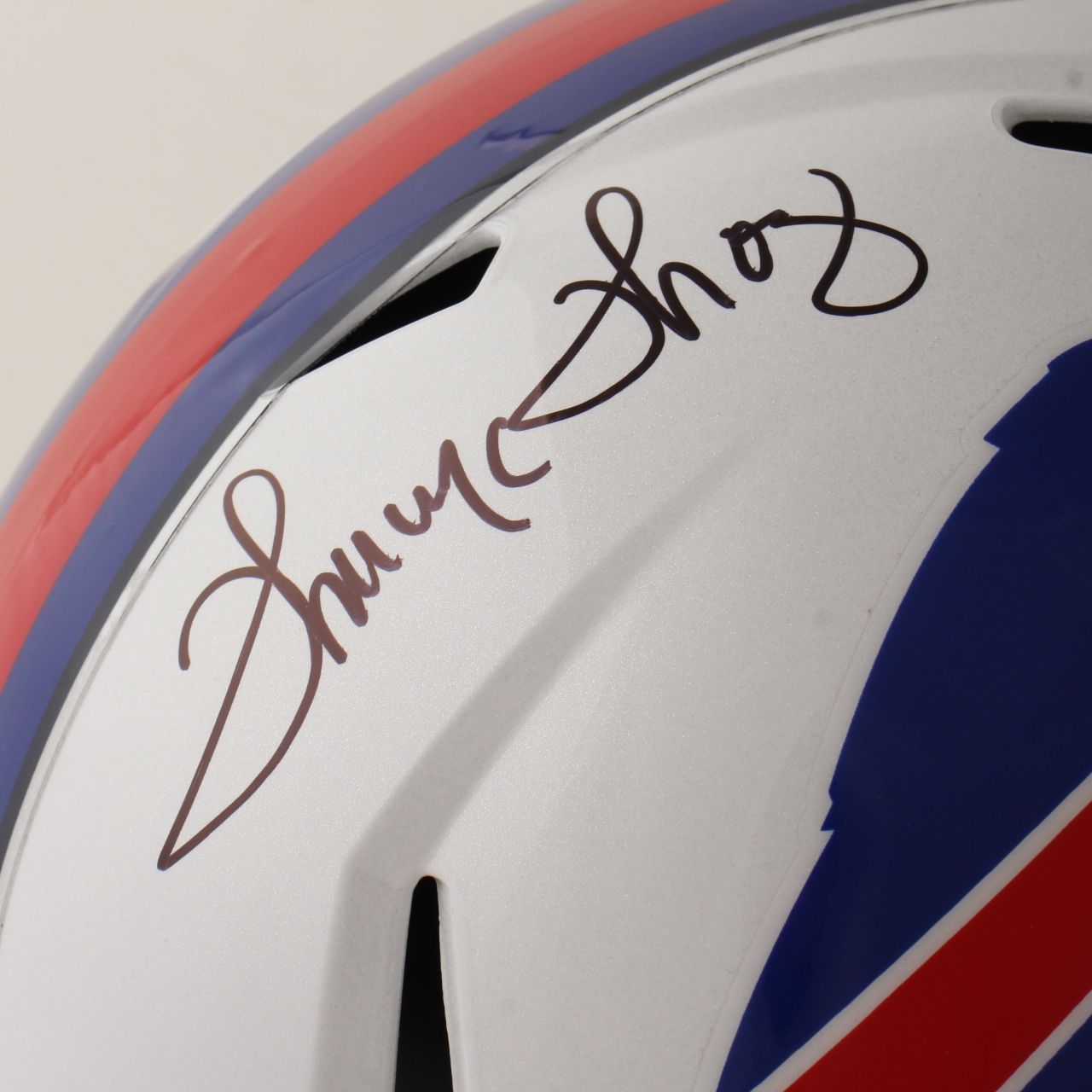 Thurman Thomas Signed Bills Full-Size Speed Helmet (Beckett) at PristineAuction.com Thurman Thomas Signed Bills Full-Size Speed Helmet (Beckett) at PristineAuction.com