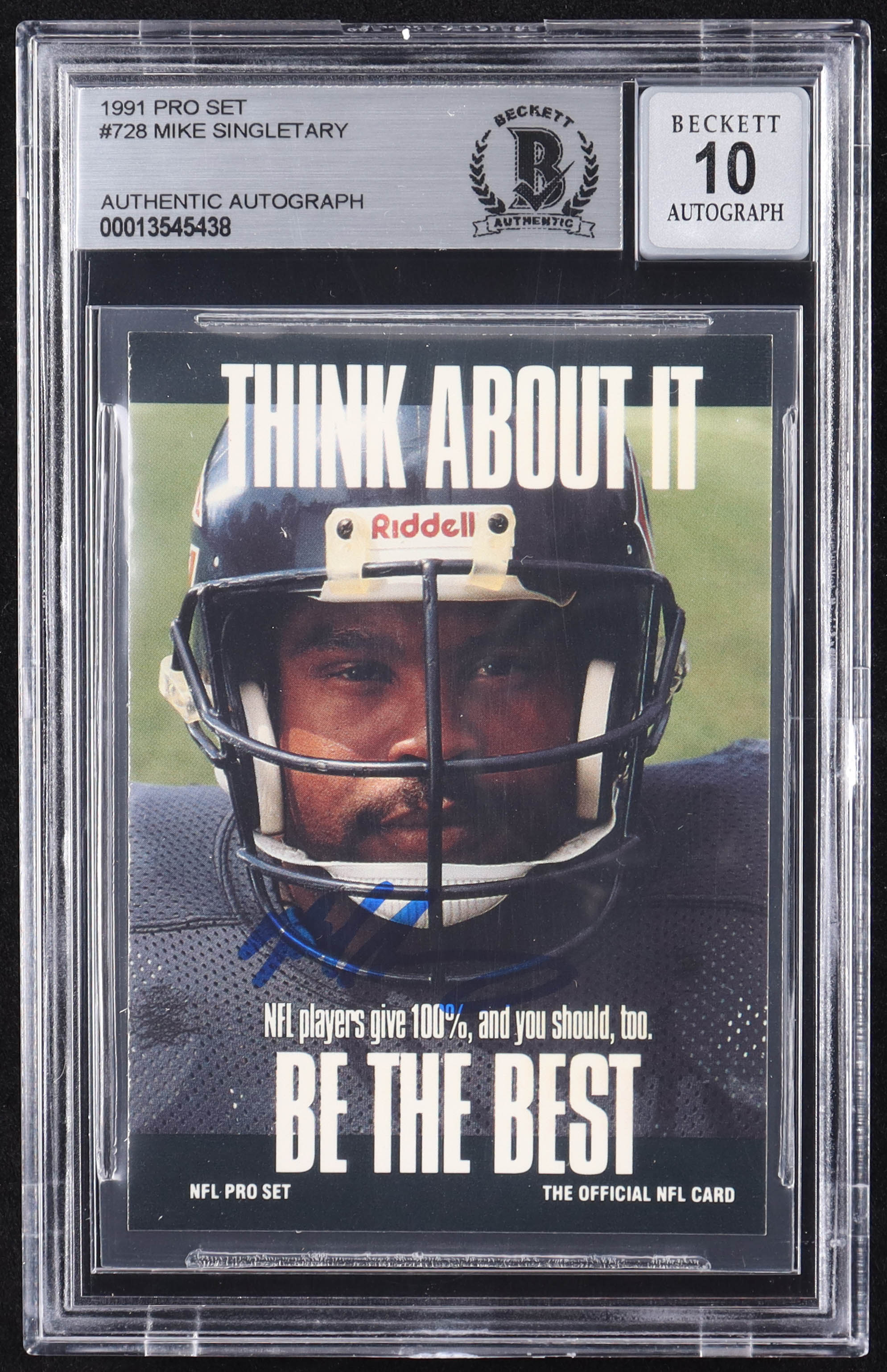 Mike Singletary Signed 1991 Pro Set #728 (BGS | Auto 10) at PristineAuction.com Mike Singletary Signed 1991 Pro Set #728 (BGS | Auto 10) at PristineAuction.com