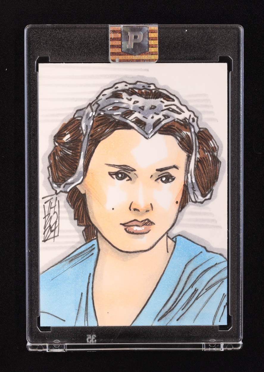 Padme Amidala | Star Wars | Original Art Sketch Card by Tom Hodges (1/1 Original Art) at PristineAuction.com Padme Amidala | Star Wars | Original Art Sketch Card by Tom Hodges (1/1 Original Art) at PristineAuction.com