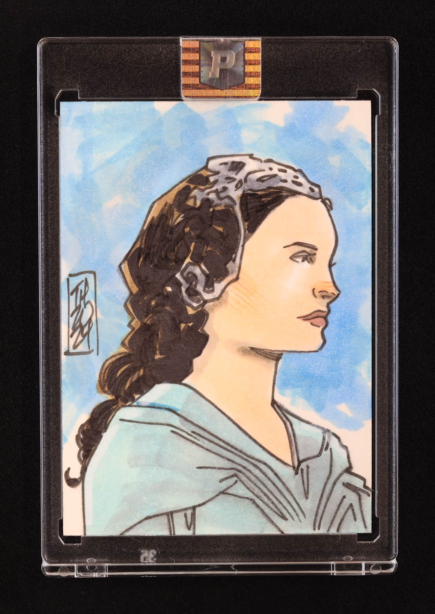 Padme Amidala | Star Wars | Original Art Sketch Card by Tom Hodges (1/1 Original Art) at PristineAuction.com Padme Amidala | Star Wars | Original Art Sketch Card by Tom Hodges (1/1 Original Art) at PristineAuction.com