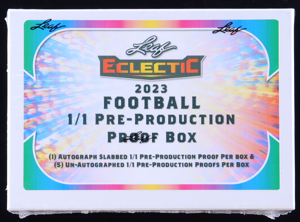 2023 Leaf Eclectic Football 1/1 Pre-Production Proof Box at PristineAuction.com 2023 Leaf Eclectic Football 1/1 Pre-Production Proof Box at PristineAuction.com