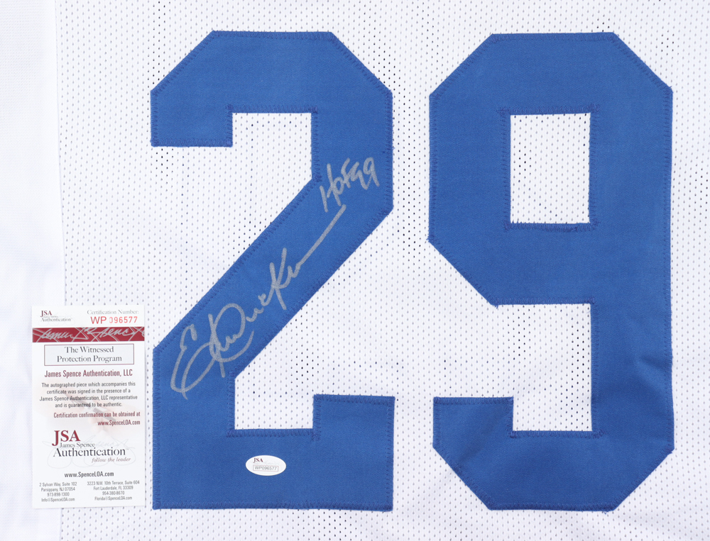 Eric Dickerson Signed Jersey Inscribed "HOF 99" (JSA) at PristineAuction.com Eric Dickerson Signed Jersey Inscribed "HOF 99" (JSA) at PristineAuction.com
