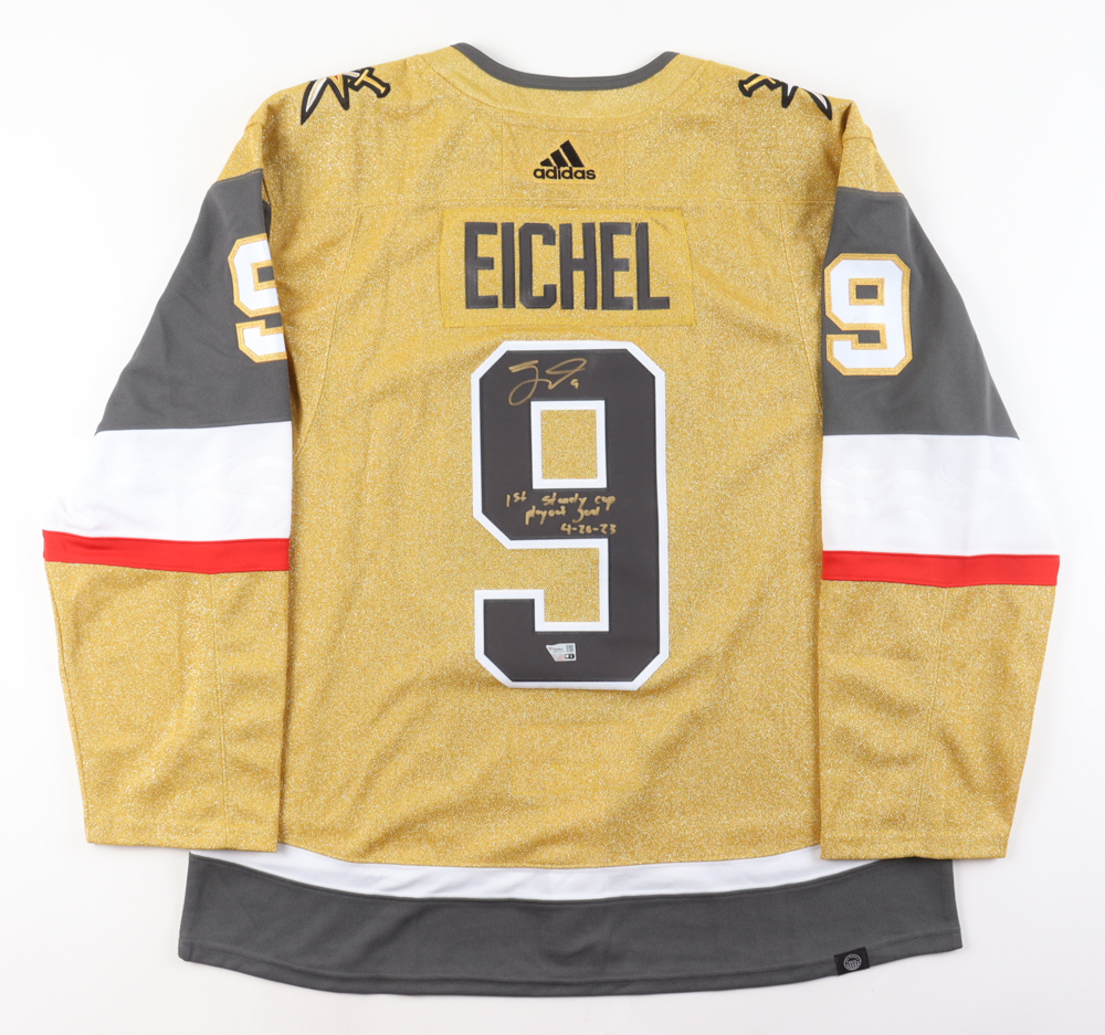 Jack Eichel Signed LE Golden Knights Jersey Inscribed "1st Stanley Cup Playoff Goal 4/20/23" (Fanatics) at PristineAuction.com Jack Eichel Signed LE Golden Knights Jersey Inscribed "1st Stanley Cup Playoff Goal 4/20/23" (Fanatics) at PristineAuction.com