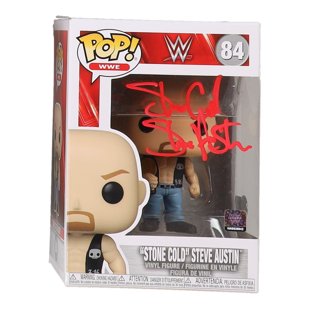 "Stone Cold" Steve Austin Signed WWE #84 Funko Pop! Vinyl Figure (Beckett) at PristineAuction.com "Stone Cold" Steve Austin Signed WWE #84 Funko Pop! Vinyl Figure (Beckett) at PristineAuction.com