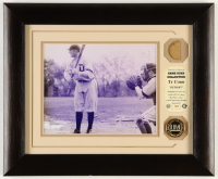 Ty Cobb LE Custom Framed Photo Display with Piece of 1921-30 Game Used Bat & 24Kt Gold Overlay Medallion (Highland Mint) at PristineAuction.com