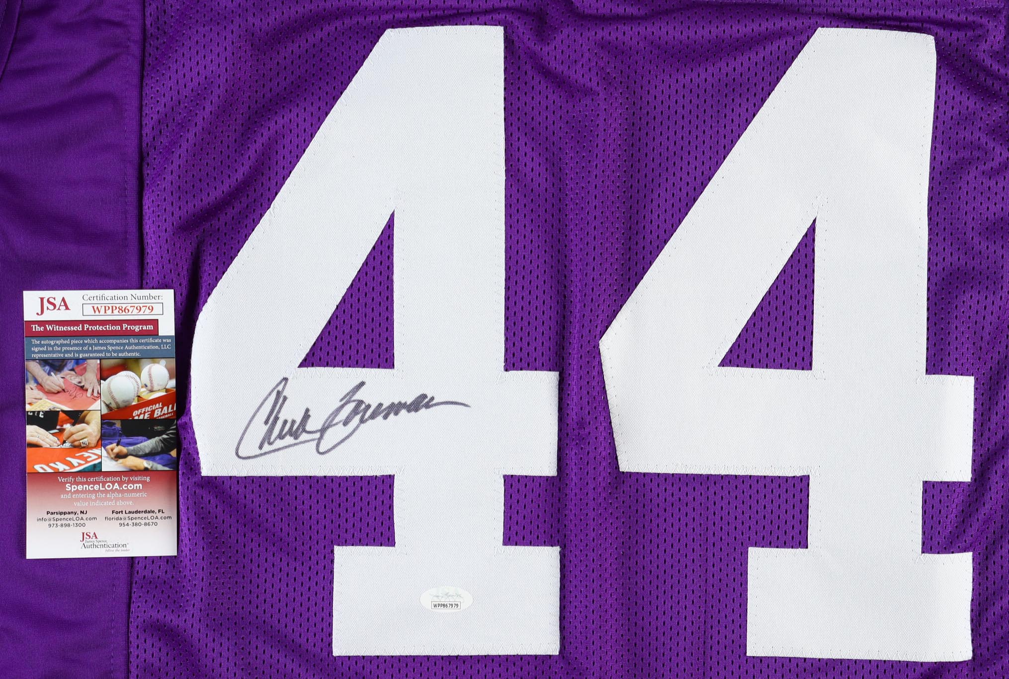 Chuck Foreman Signed Career Highlight Stat Jersey (JSA) at PristineAuction.com Chuck Foreman Signed Career Highlight Stat Jersey (JSA) at PristineAuction.com