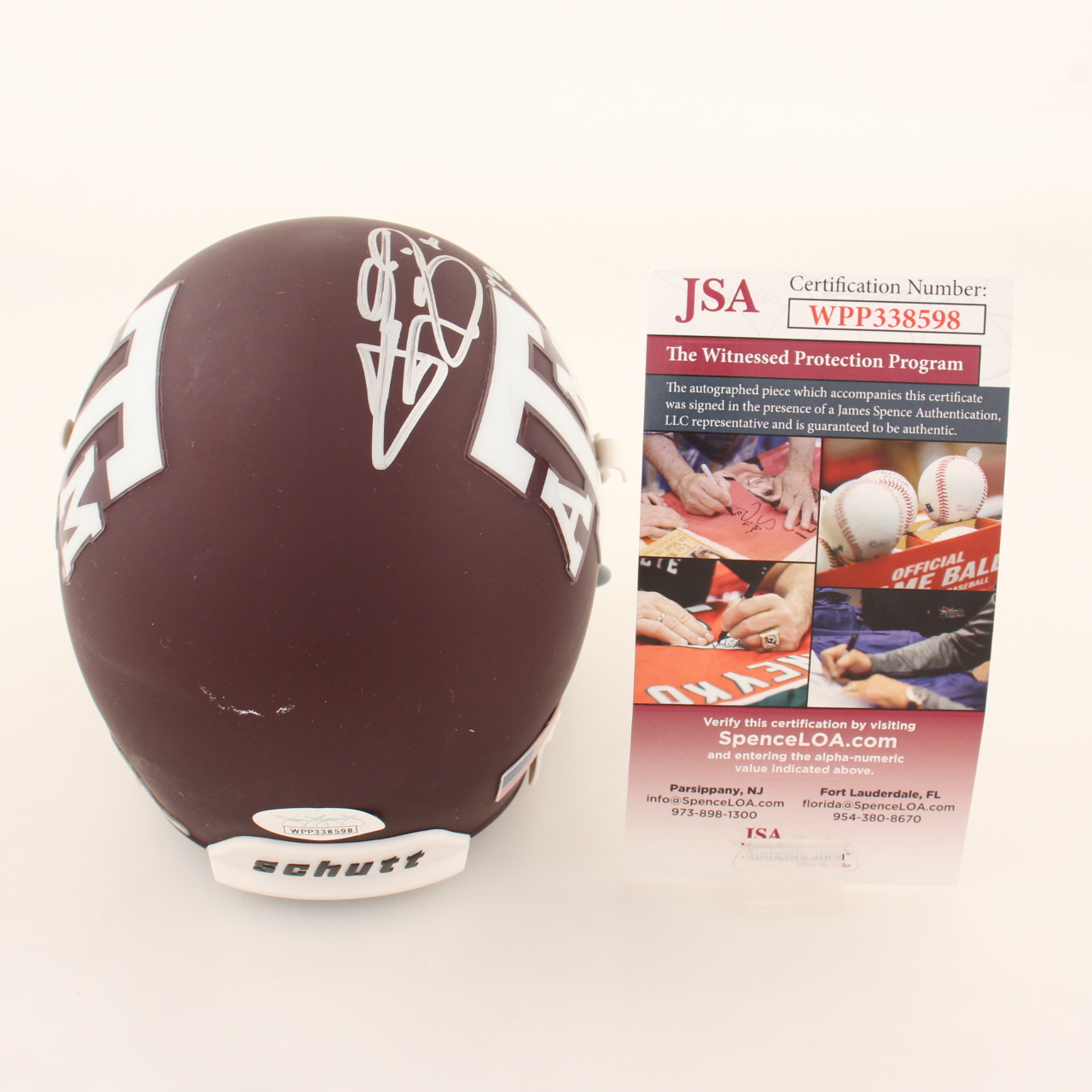 Johnny Manziel Signed Texas A&M Aggies Mini Helmet Inscribed "'12 HT" (JSA) at PristineAuction.com Johnny Manziel Signed Texas A&M Aggies Mini Helmet Inscribed "'12 HT" (JSA) at PristineAuction.com