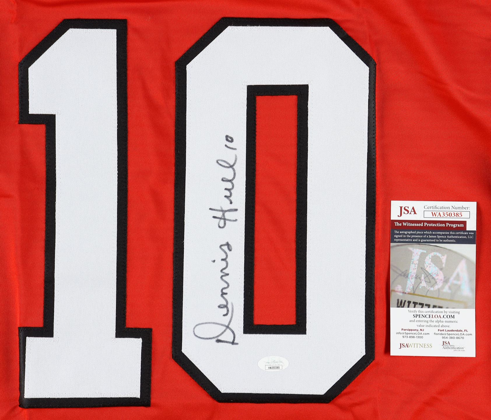 Dennis Hull Signed Jersey (JSA) at PristineAuction.com Dennis Hull Signed Jersey (JSA) at PristineAuction.com