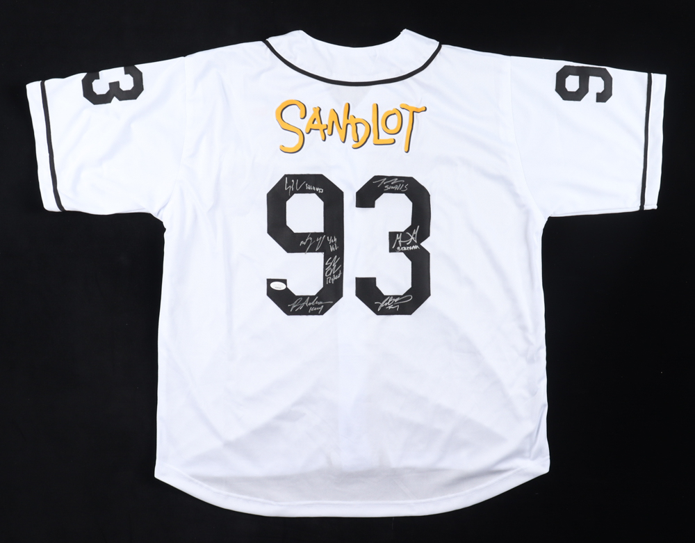 "The Sandlot" Jersey Cast-Signed by (7) with Tom Guiry, Marty York, Shane Obedzinski, Victor DiMattia, Brandon Adams With Character Name Inscriptions (JSA) at PristineAuction.com "The Sandlot" Jersey Cast-Signed by (7) with Tom Guiry, Marty York, Shane Obedzinski, Victor DiMattia, Brandon Adams With Character Name Inscriptions (JSA) at PristineAuction.com