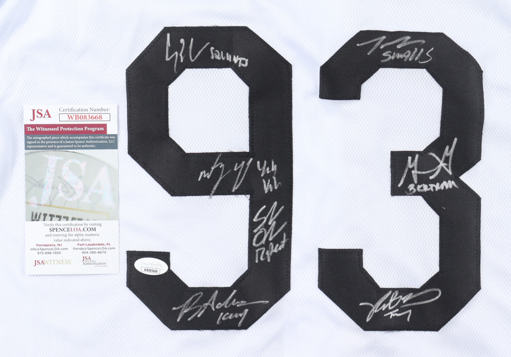 "The Sandlot" Jersey Cast-Signed by (7) with Tom Guiry, Marty York, Shane Obedzinski, Victor DiMattia, Brandon Adams With Character Name Inscriptions (JSA) at PristineAuction.com "The Sandlot" Jersey Cast-Signed by (7) with Tom Guiry, Marty York, Shane Obedzinski, Victor DiMattia, Brandon Adams With Character Name Inscriptions (JSA) at PristineAuction.com