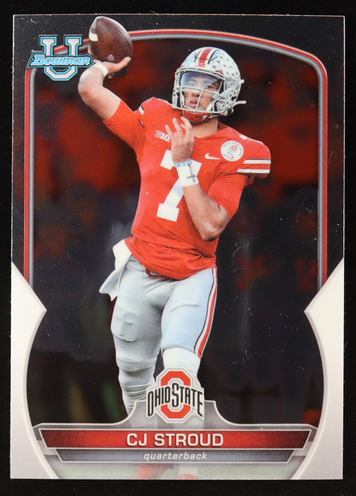CJ Stroud 2022 Bowman Chrome University #100 RC at PristineAuction.com CJ Stroud 2022 Bowman Chrome University #100 RC at PristineAuction.com
