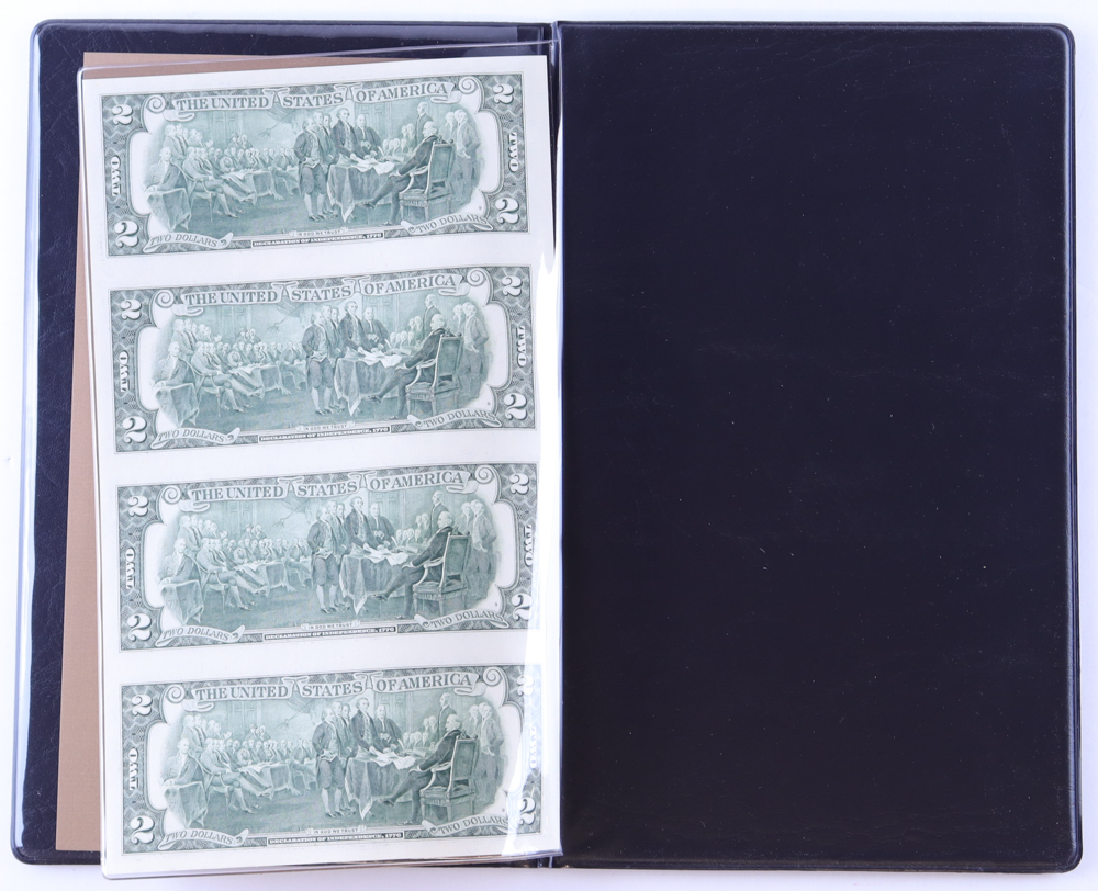 Uncut Sheet of (4) 2003 $1 Dollar U.S. Federal Reserve Notes with Display Folder at PristineAuction.com Uncut Sheet of (4) 2003 $1 Dollar U.S. Federal Reserve Notes with Display Folder at PristineAuction.com