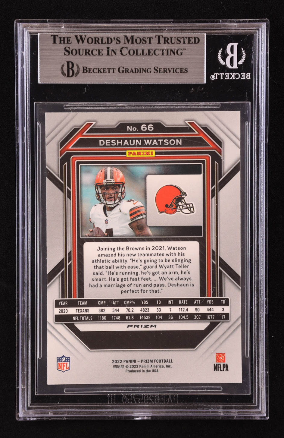 Deshaun Watson 2022 Panini Prizm Prizms Light Blue #66 (BGS 9) at PristineAuction.com Deshaun Watson 2022 Panini Prizm Prizms Light Blue #66 (BGS 9) at PristineAuction.com