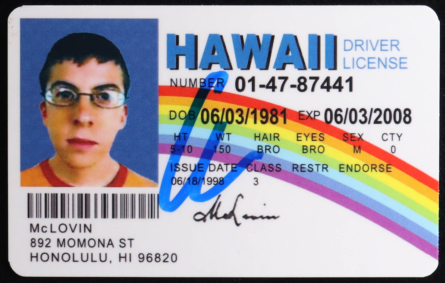 Christopher Mintz-Plasse Signed "Superbad" McLovin Drivers License (Beckett) at PristineAuction.com Christopher Mintz-Plasse Signed "Superbad" McLovin Drivers License (Beckett) at PristineAuction.com