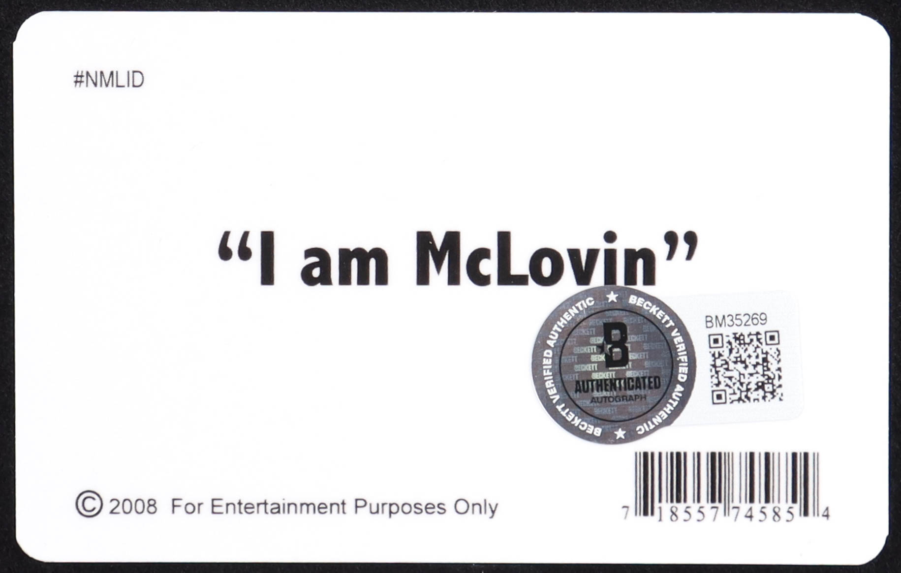 Christopher Mintz-Plasse Signed "Superbad" McLovin Drivers License (Beckett) at PristineAuction.com Christopher Mintz-Plasse Signed "Superbad" McLovin Drivers License (Beckett) at PristineAuction.com