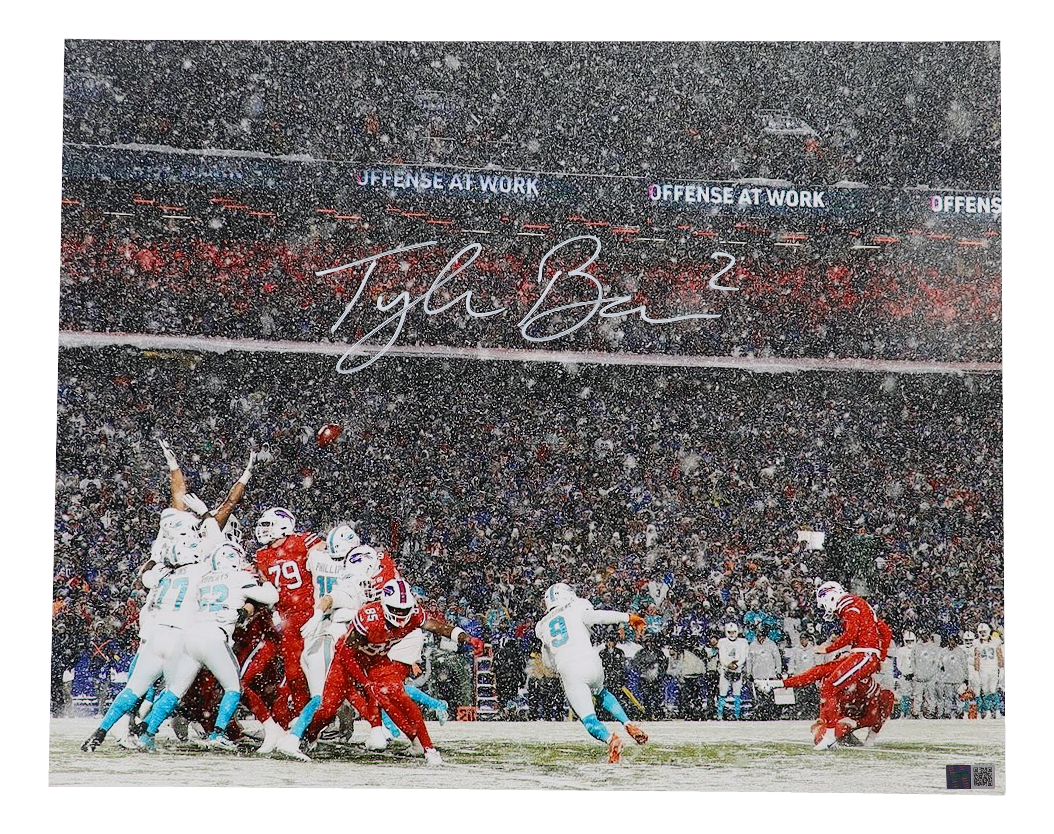 Tyler Bass Signed Bills 16x20 Photo (TSE) at PristineAuction.com Tyler Bass Signed Bills 16x20 Photo (TSE) at PristineAuction.com