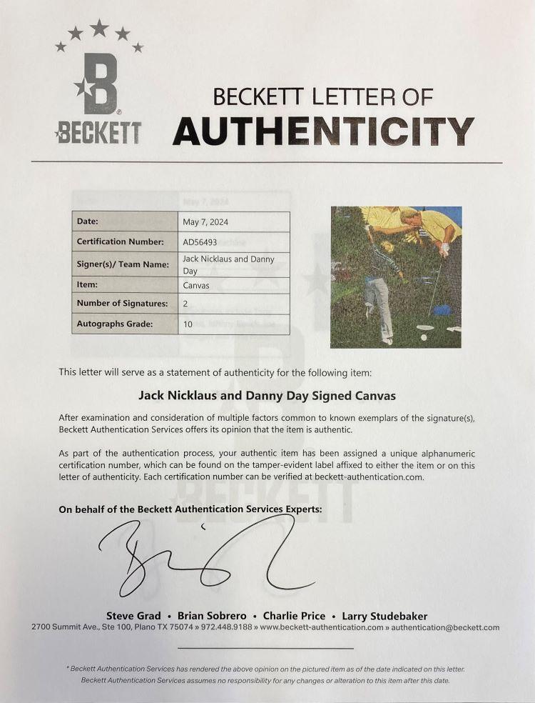 Jack Nicklaus Signed LE PGA Custom Framed Canvas (Beckett | Autograph Graded 10) at PristineAuction.com Jack Nicklaus Signed LE PGA Custom Framed Canvas (Beckett | Autograph Graded 10) at PristineAuction.com