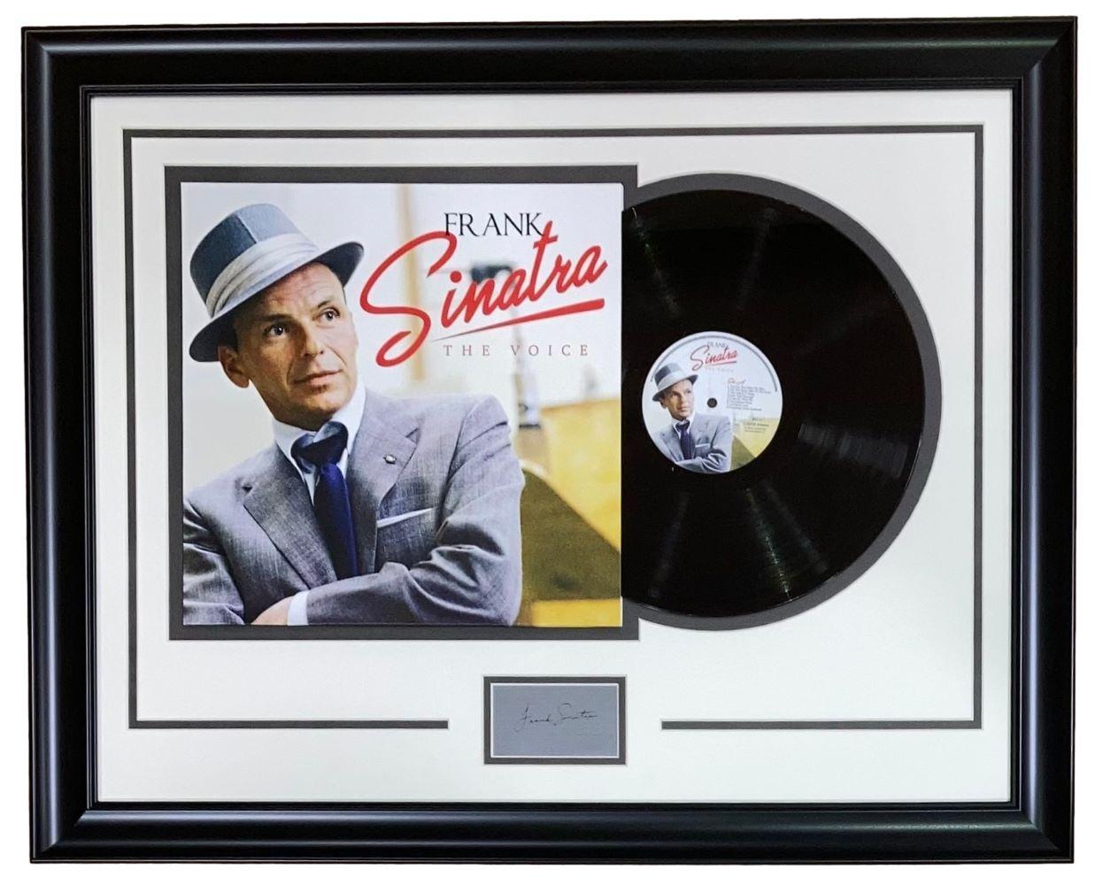 Frank Sinatra "The Voice" Custom Framed Vinyl Record Album Cover with Laser Engraved Signature at PristineAuction.com Frank Sinatra "The Voice" Custom Framed Vinyl Record Album Cover with Laser Engraved Signature at PristineAuction.com