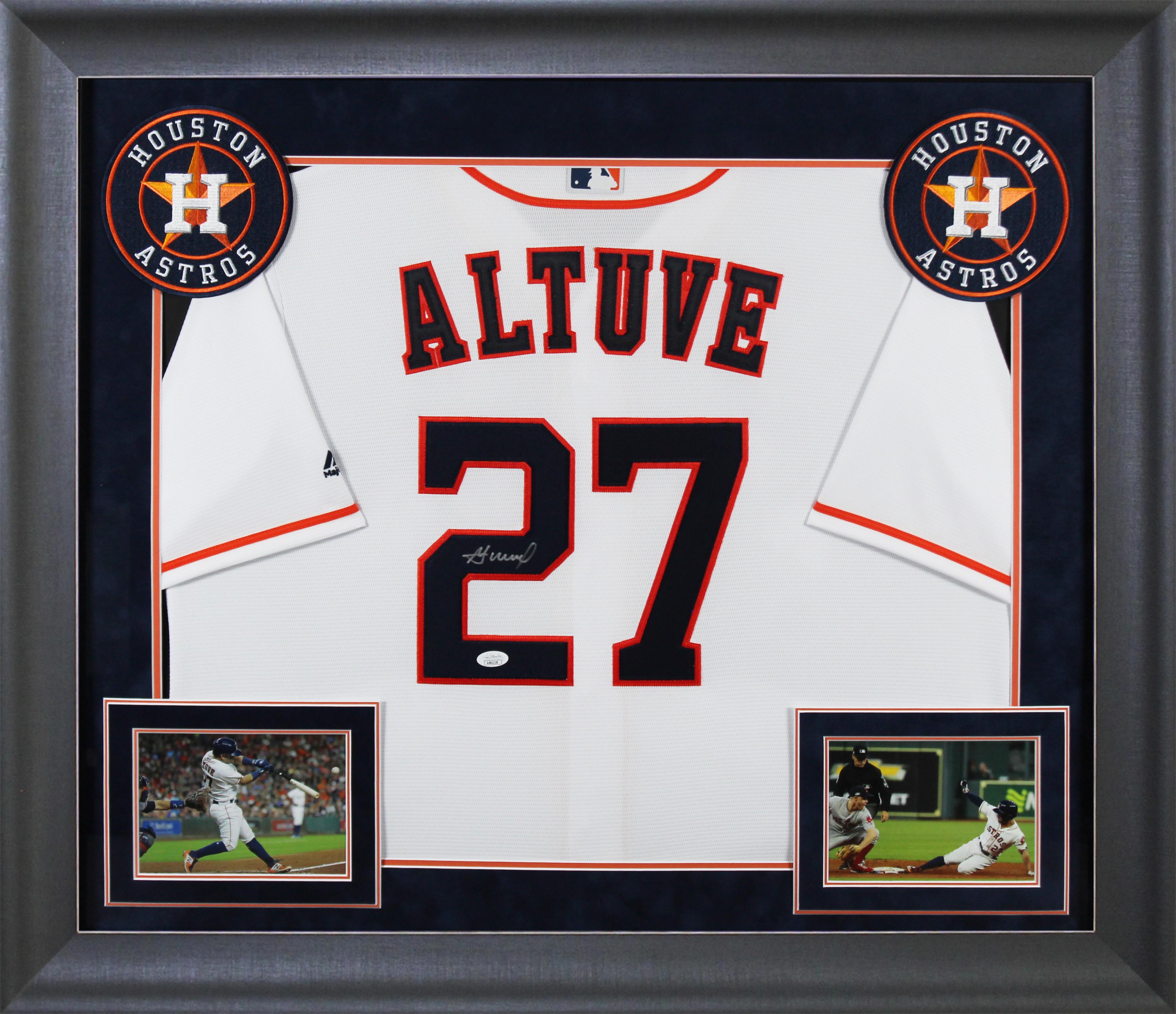 Jose Altuve Signed Astros Custom Framed Jersey (JSA) at PristineAuction.com Jose Altuve Signed Astros Custom Framed Jersey (JSA) at PristineAuction.com