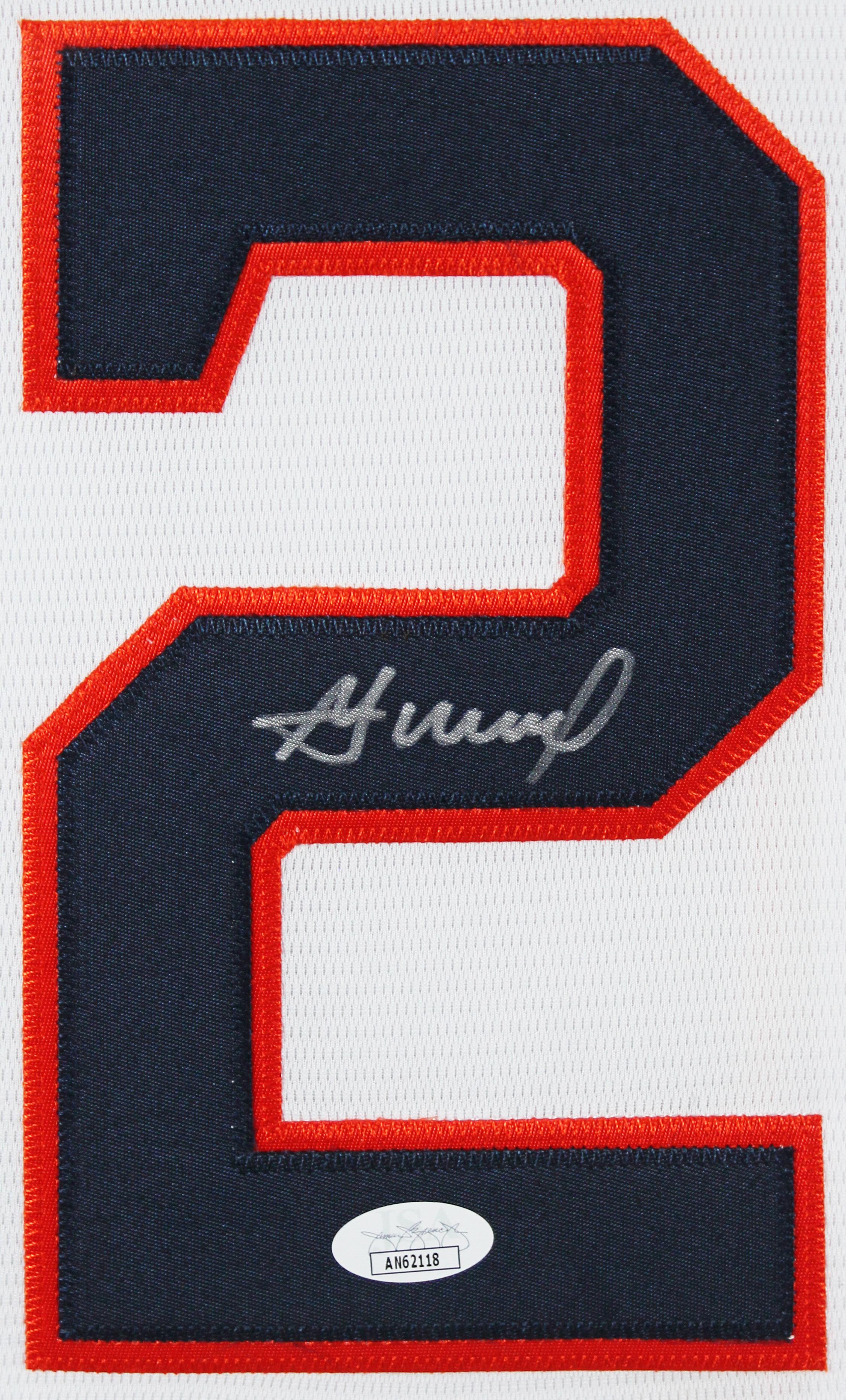 Jose Altuve Signed Astros Custom Framed Jersey (JSA) at PristineAuction.com Jose Altuve Signed Astros Custom Framed Jersey (JSA) at PristineAuction.com