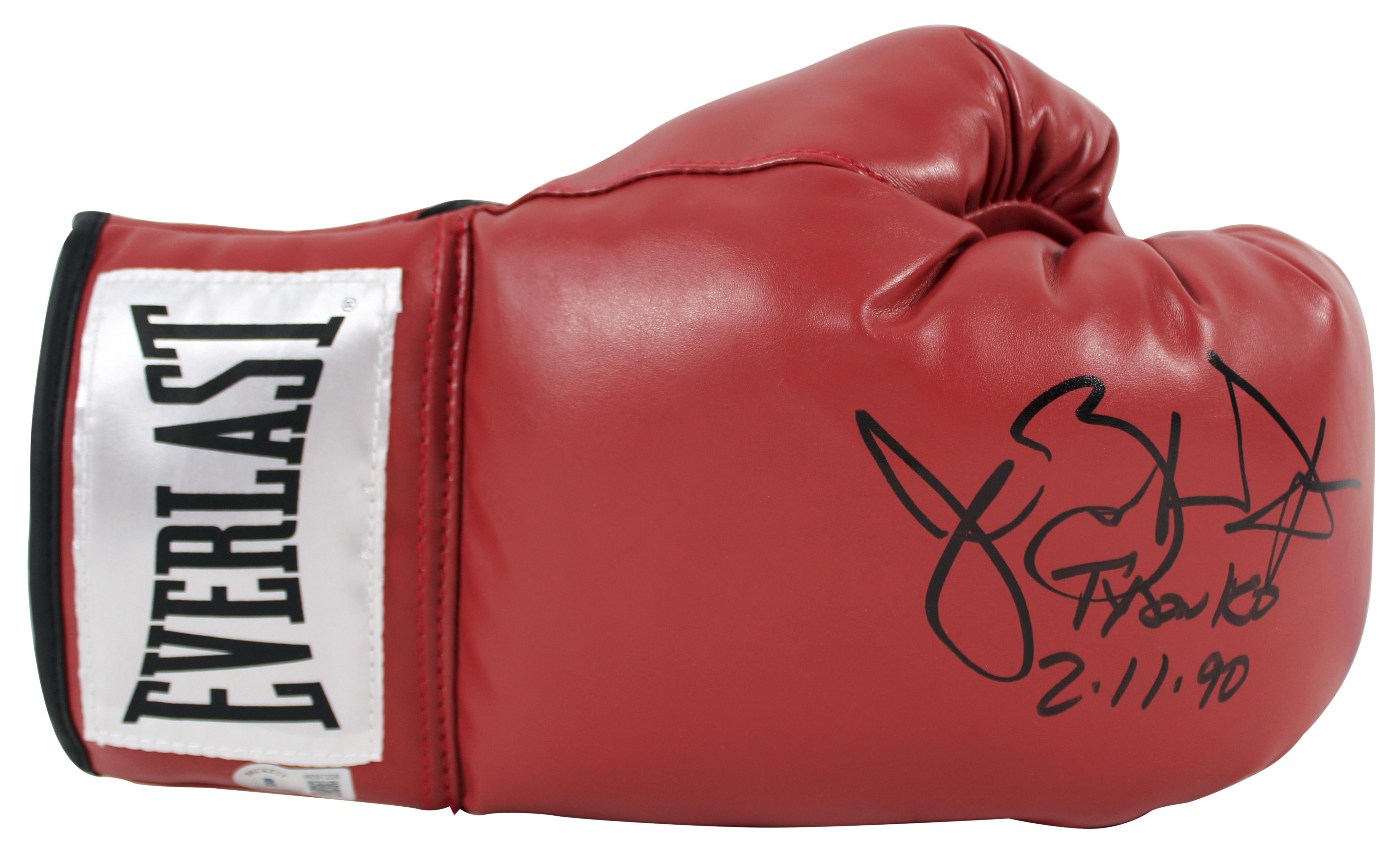 Buster Douglas Signed Everlast Boxing Glove Inscribed "Tyson KO 2-11-90" with Display Case (Beckett) at PristineAuction.com Buster Douglas Signed Everlast Boxing Glove Inscribed "Tyson KO 2-11-90" with Display Case (Beckett) at PristineAuction.com