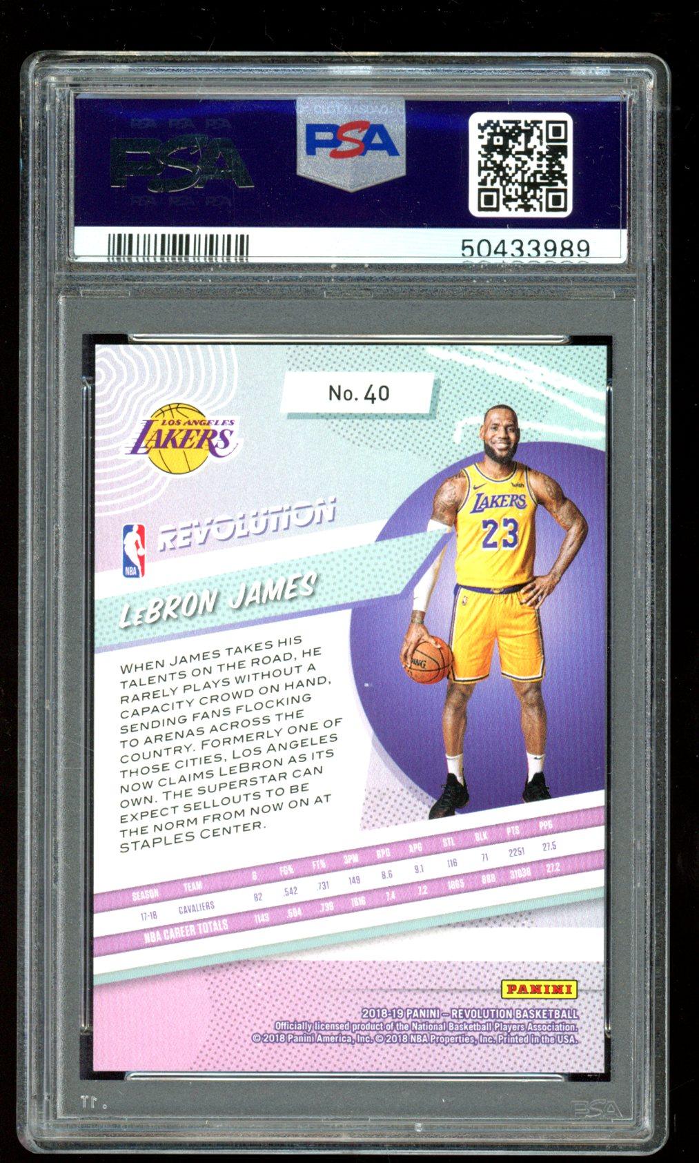 LeBron James 2018-19 Panini Revolution #40 (PSA 10) at PristineAuction.com LeBron James 2018-19 Panini Revolution #40 (PSA 10) at PristineAuction.com