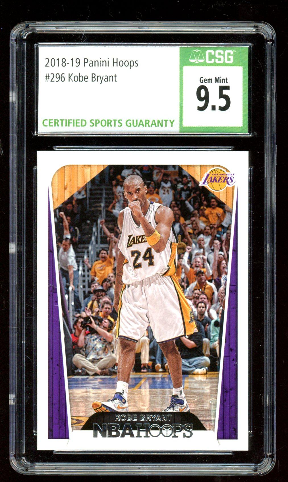 Kobe Bryant 2018-19 Panini Hoops #296 (CSG 9.5) at PristineAuction.com Kobe Bryant 2018-19 Panini Hoops #296 (CSG 9.5) at PristineAuction.com