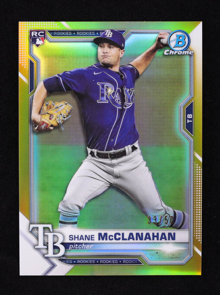 Shane McClanahan 2021 Bowman Chrome Gold Refractors #8 #33/50 RC at PristineAuction.com Shane McClanahan 2021 Bowman Chrome Gold Refractors #8 #33/50 RC at PristineAuction.com