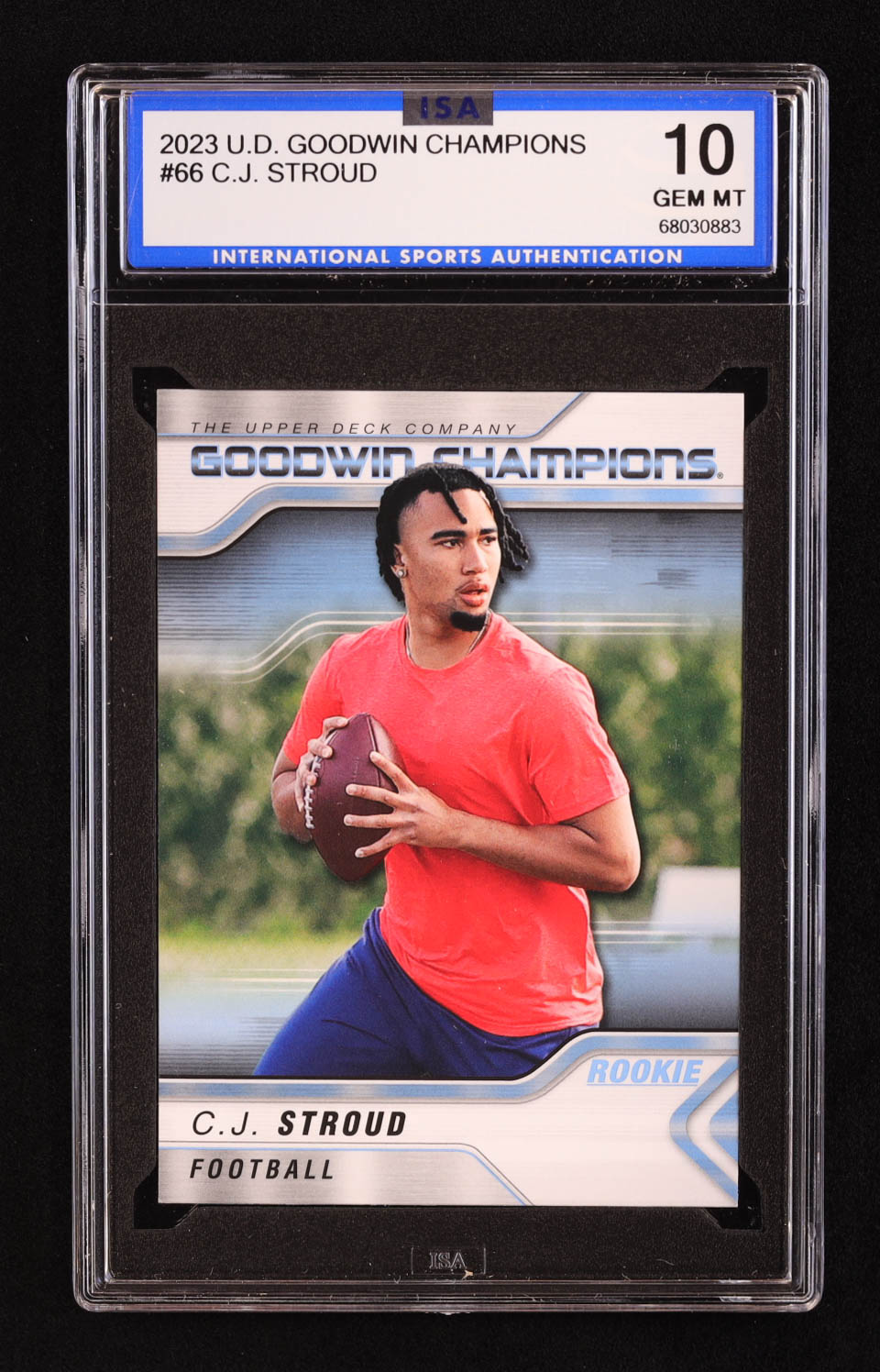 C.J. Stroud 2023 Upper Deck Goodwin Champions #66 RC (ISA 10) at PristineAuction.com C.J. Stroud 2023 Upper Deck Goodwin Champions #66 RC (ISA 10) at PristineAuction.com