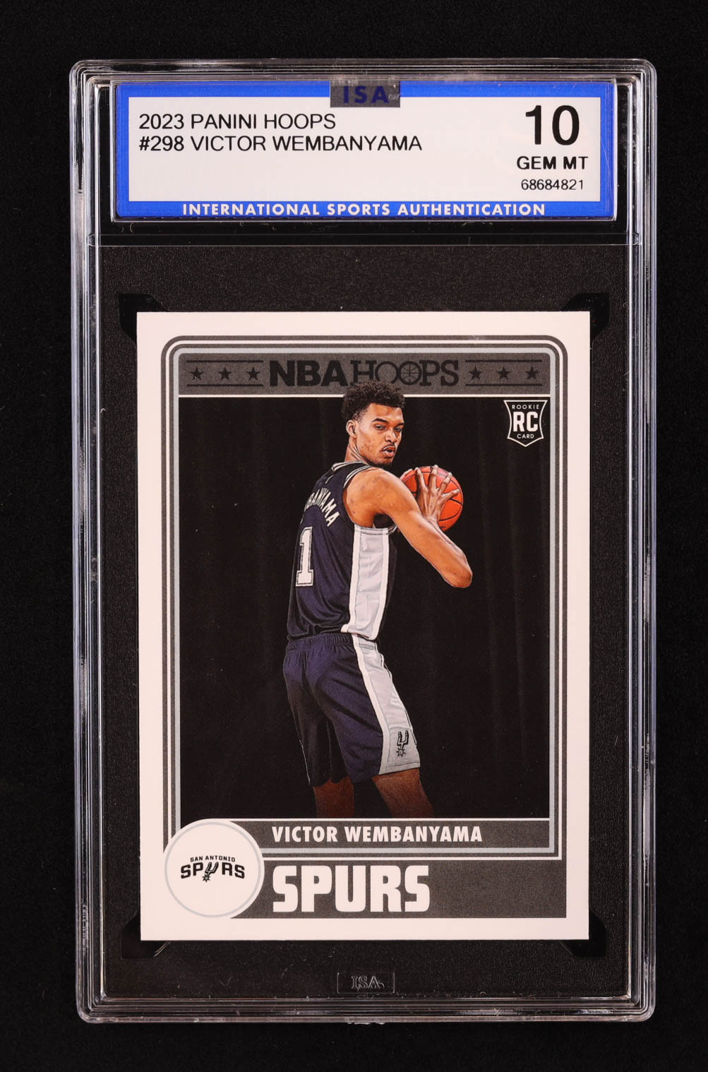 Victor Wembanyama 2023-24 Hoops #298 RC (ISA 10) at PristineAuction.com Victor Wembanyama 2023-24 Hoops #298 RC (ISA 10) at PristineAuction.com