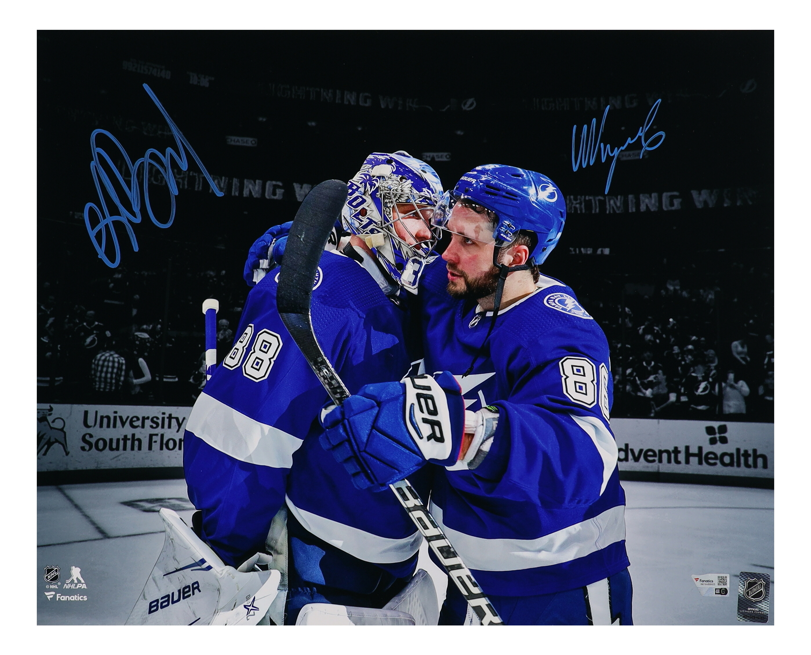Andrei Vasilevskiy & Nikita Kucherov Signed Lightning 16x20 Photo (Fanatics) at PristineAuction.com Andrei Vasilevskiy & Nikita Kucherov Signed Lightning 16x20 Photo (Fanatics) at PristineAuction.com