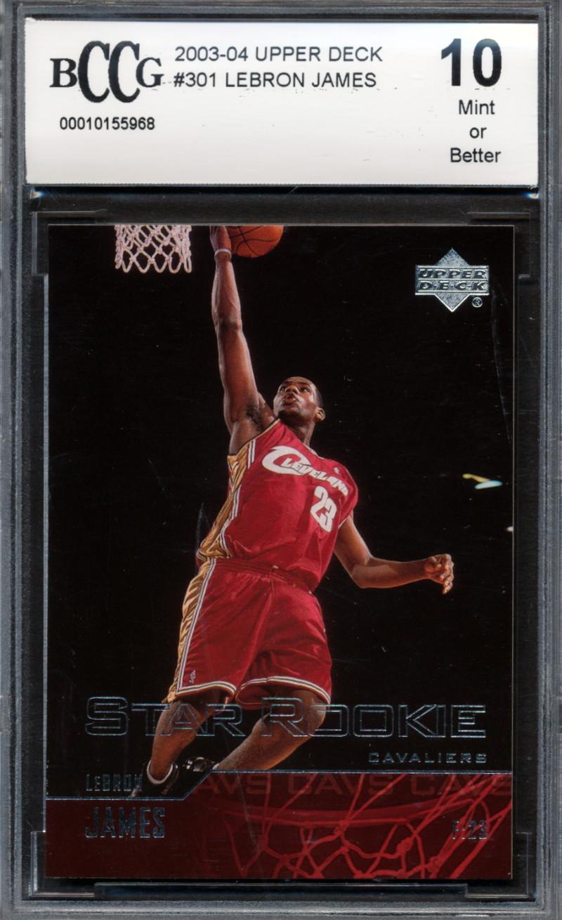 LeBron James 2003-04 Upper Deck #301 RC (BCCG 10) at PristineAuction.com LeBron James 2003-04 Upper Deck #301 RC (BCCG 10) at PristineAuction.com