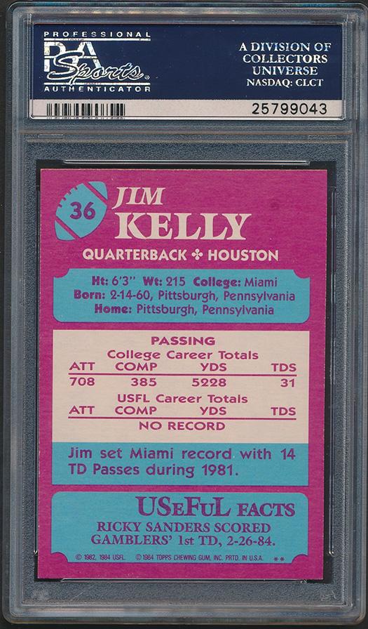 Jim Kelly 1984 Topps USFL #36 XRC (PSA 9) at PristineAuction.com Jim Kelly 1984 Topps USFL #36 XRC (PSA 9) at PristineAuction.com