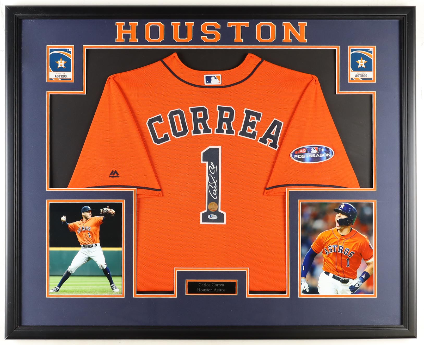 Carlos Correa Signed Custom Framed Jersey Display (Beckett) at PristineAuction.com Carlos Correa Signed Custom Framed Jersey Display (Beckett) at PristineAuction.com
