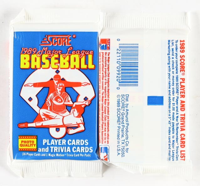 1989 Score Baseball Wax Box of (36) Packs at PristineAuction.com 1989 Score Baseball Wax Box of (36) Packs at PristineAuction.com